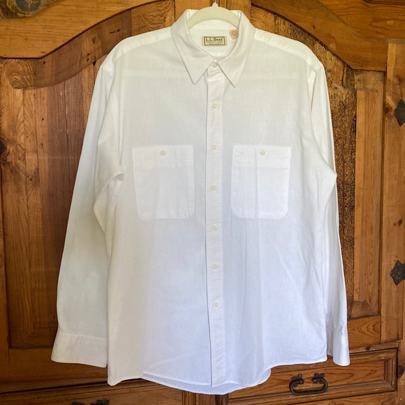 L.L. Bean Other - L.L.Bean White Buttondown Cotton Longsleeve Shirt in L